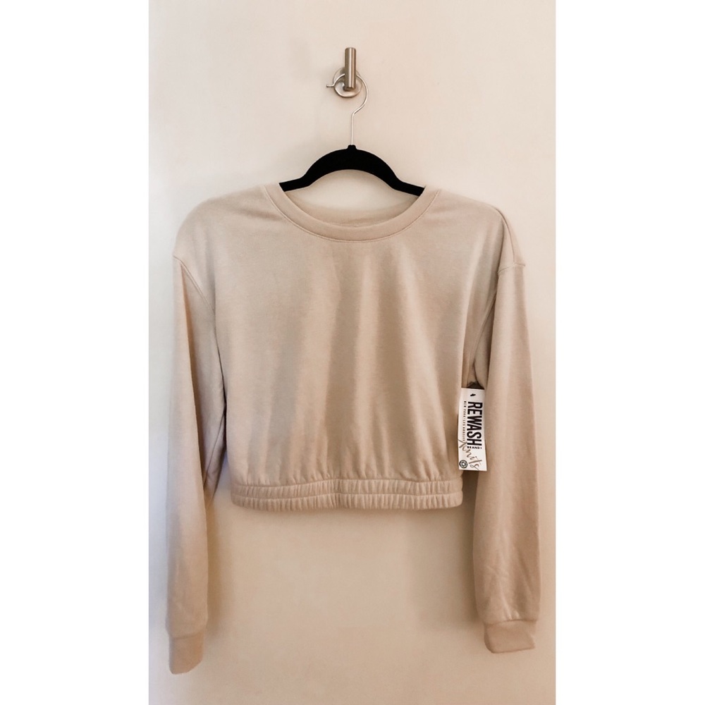 Rewash Brand Crewneck Sweater Crop Top